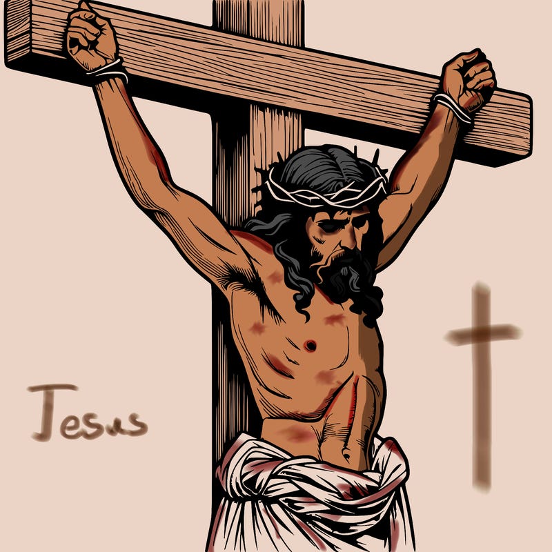 jesus realistic on the cross