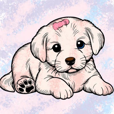 a cute realistic puppy