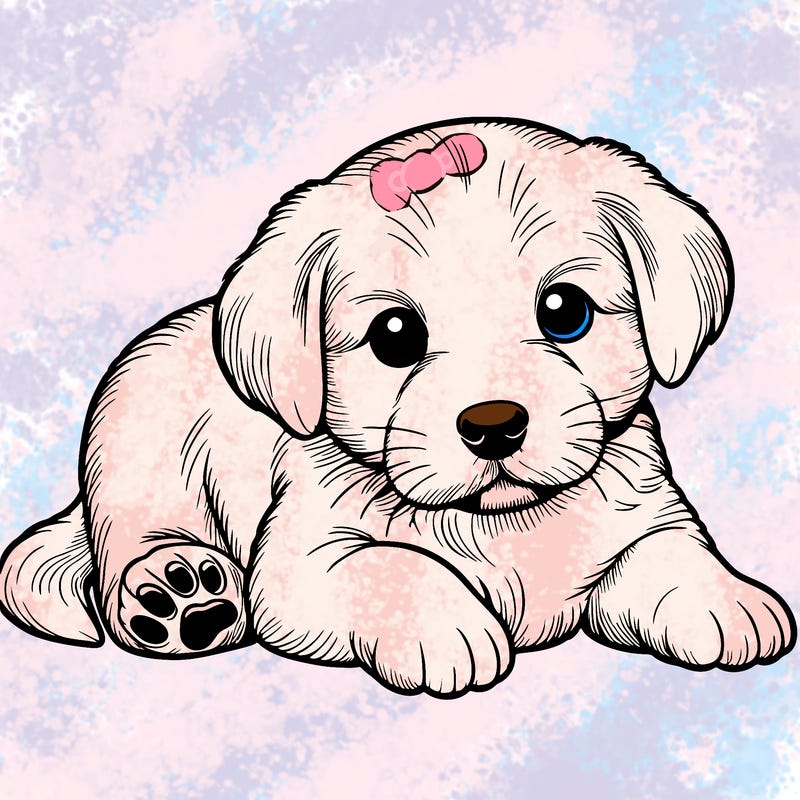 a cute realistic puppy