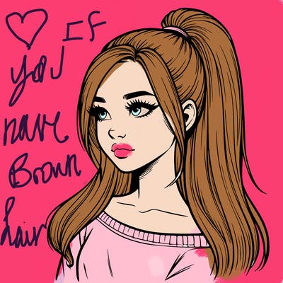 realistic girl with a high ponytail