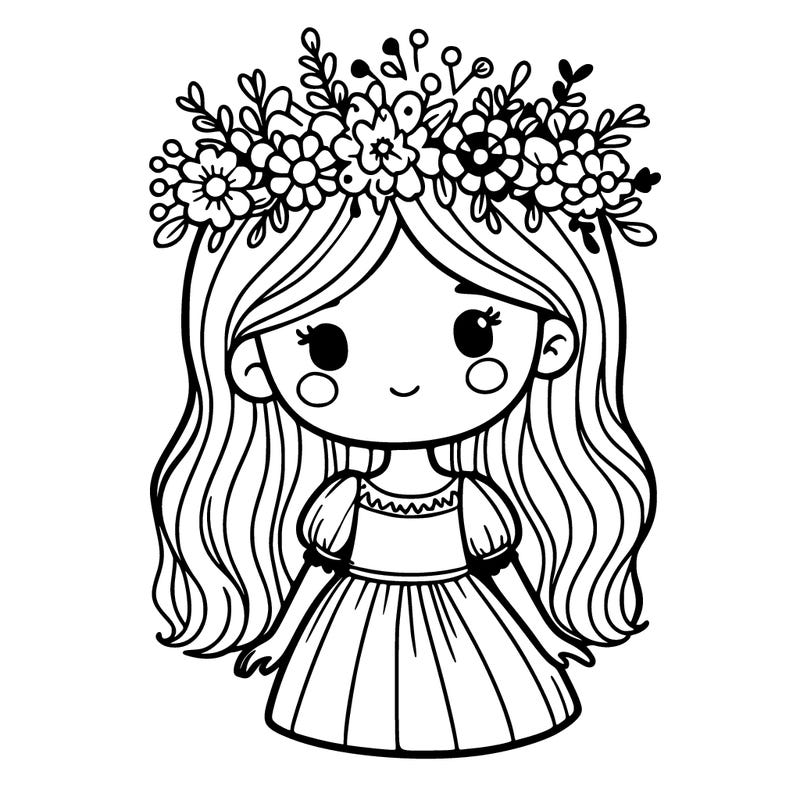 girl with flowers crown
