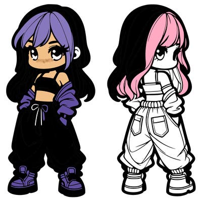 girl in crop top and baggy pants