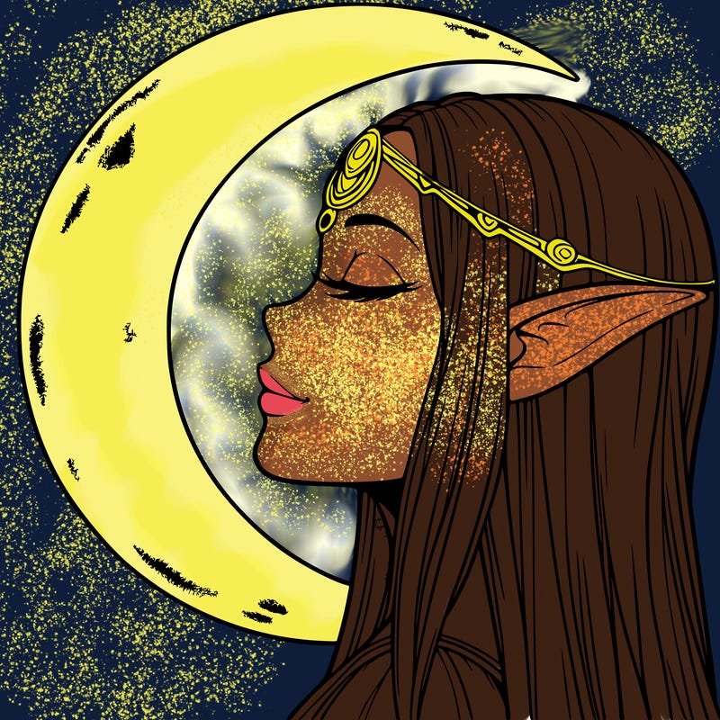 a realistic moon elf