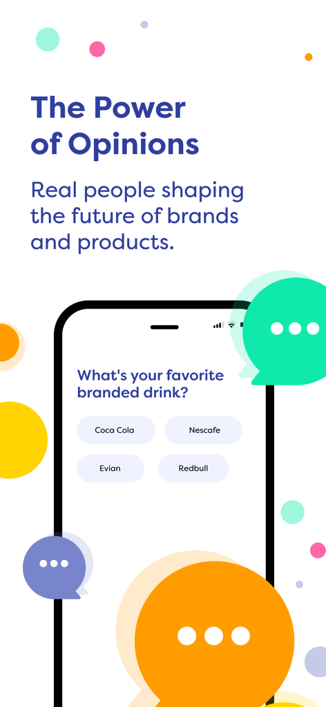 LifePoints – Paid Surveys App - LifePointsアプリのインターフェースには、お気に入りのブランド飲料に関するアンケートの質問が表示されています。