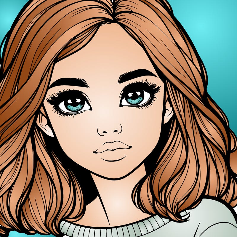 realistic girl whith cute eyes