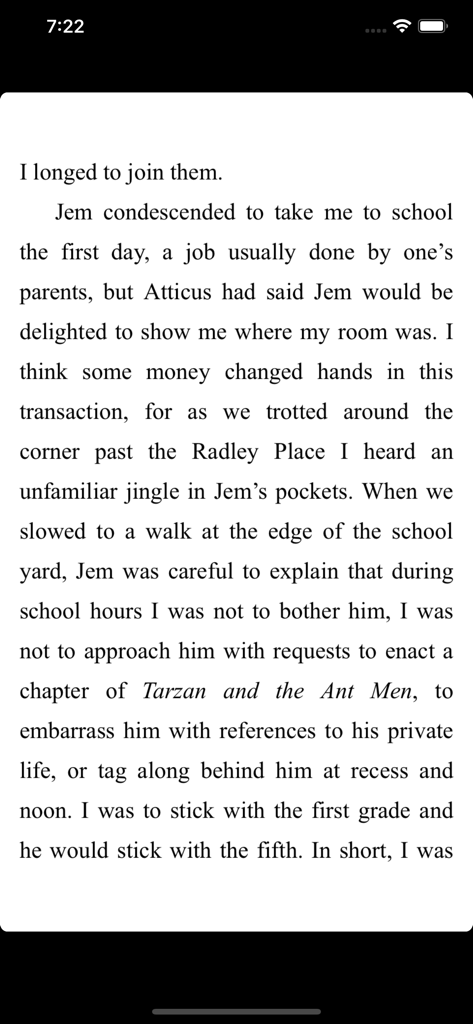 ReadCloud - A digital book page displayed within the ReadCloud mobile application