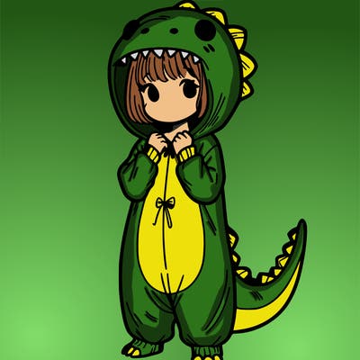 dino onesies on girl