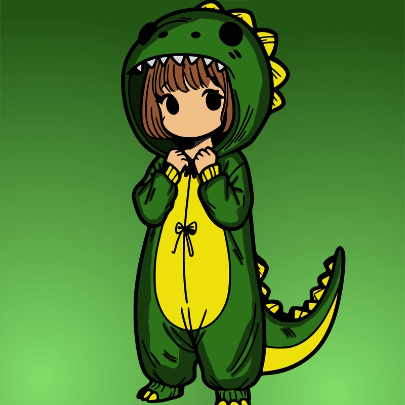 dino onesies on girl