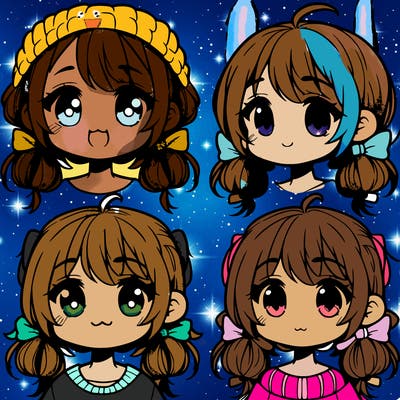 manga character girl kid