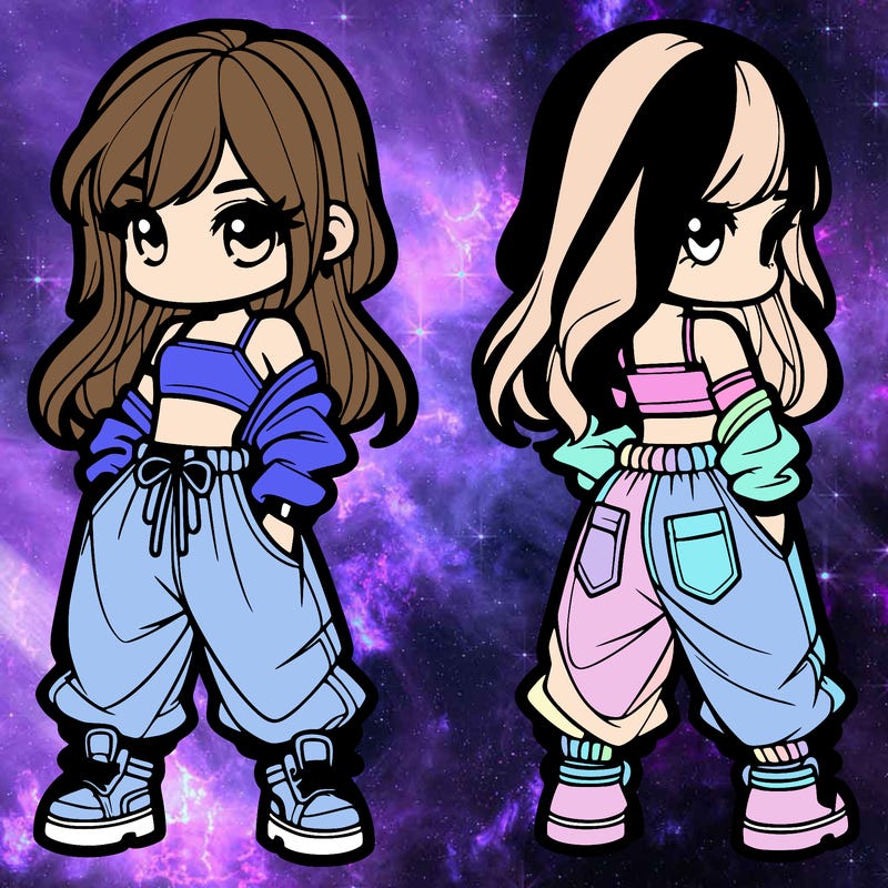 girl in crop top and baggy pants