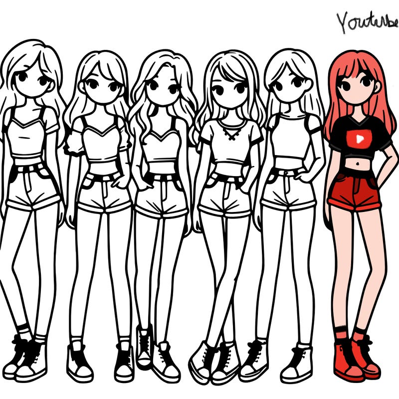 a group of girls wearing crop tops and shorts