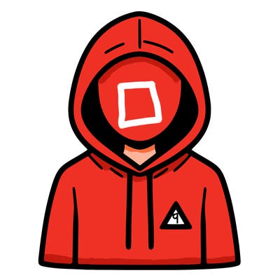 a person with non face waering a hoodie with a small triangle symbol