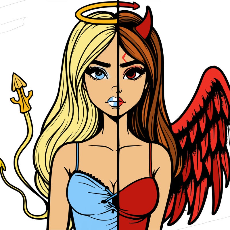 devil vs angel realistic girl