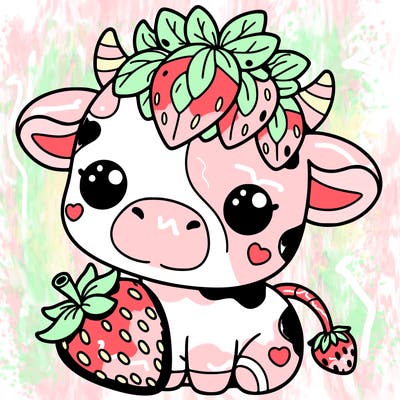 cute strawberry cow