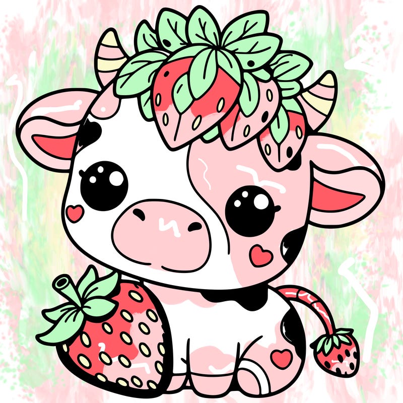 cute strawberry cow