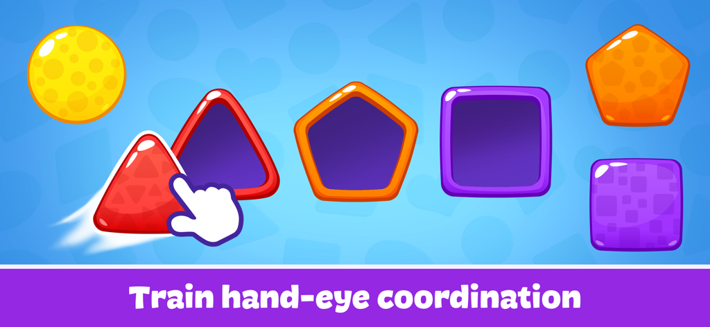 Shapes and Colors: Baby Games - Matching geometric shapes in a toddler educational game to improve hand eye coordination