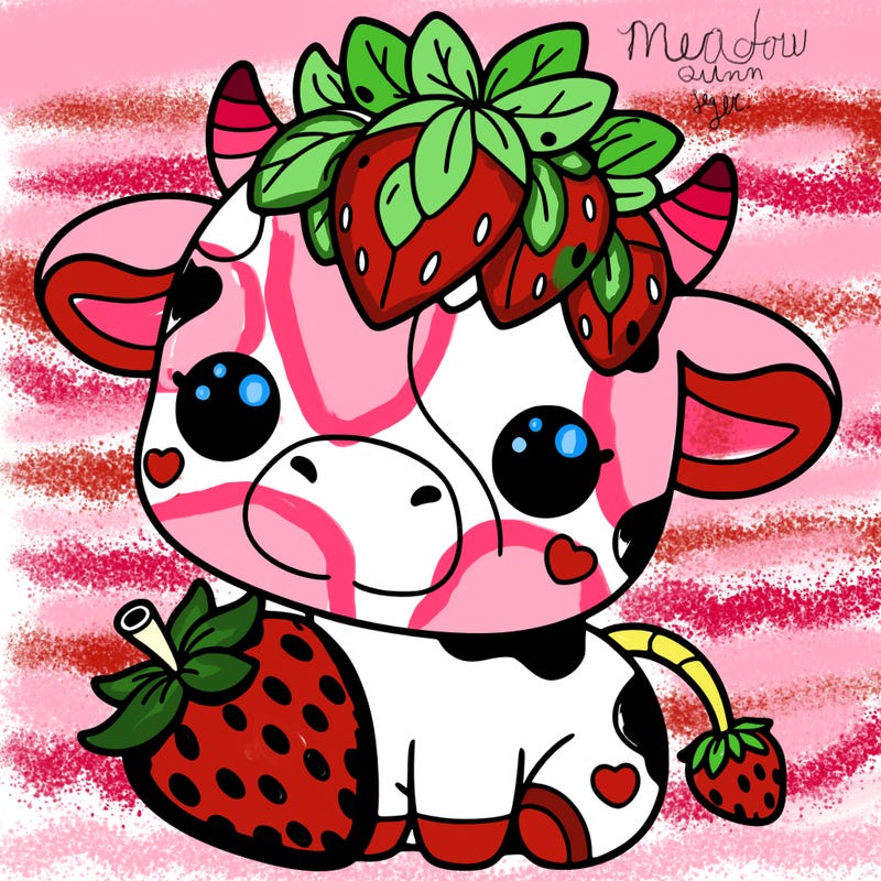 cute strawberry cow