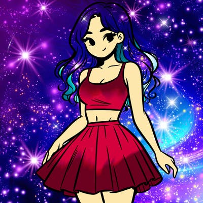 woman in a skirt and crop top