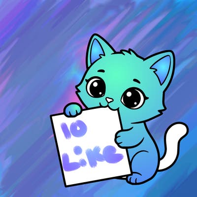 a small cat with a blank sheet of paper in its hand. the cat is sooooooo cute!