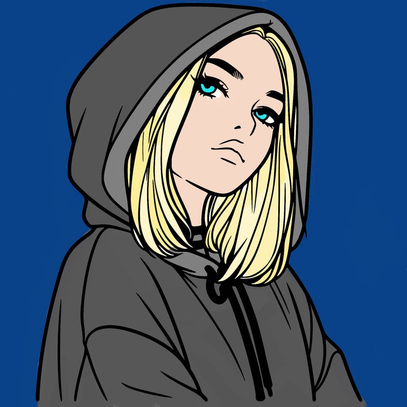a realistic girl in a hoodie