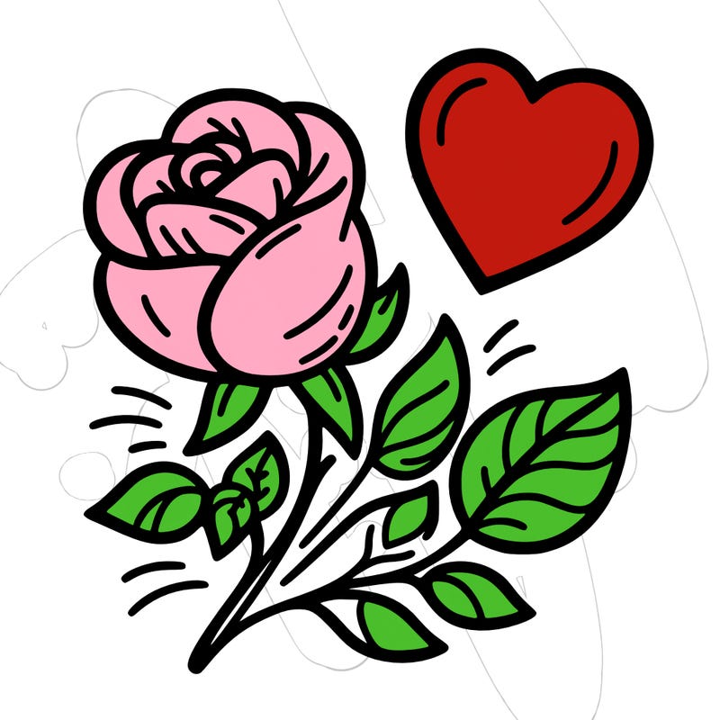 rose and heart