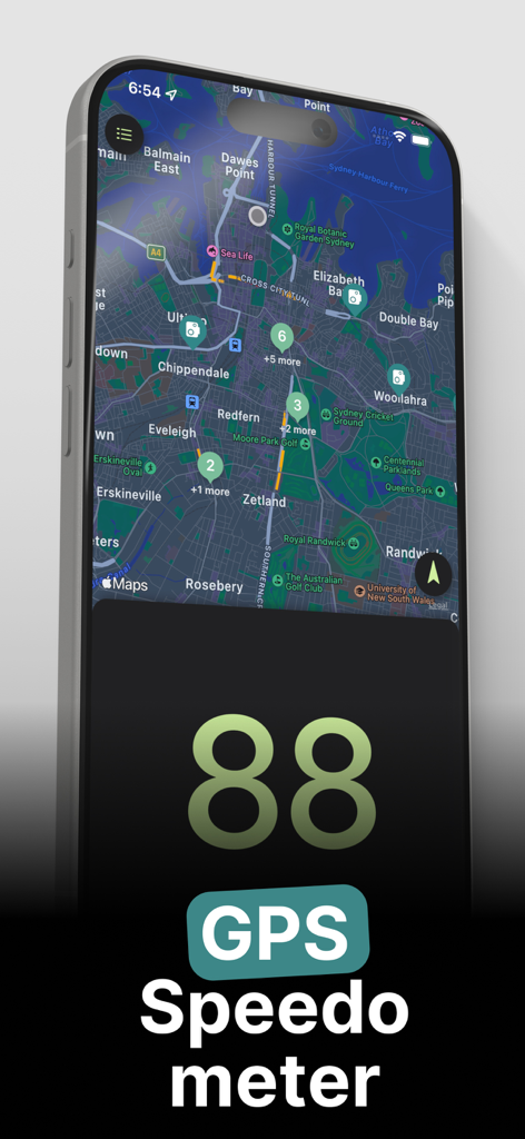 GPS Speedometer HUD - GPSスピードメーターHUDアプリが速度カメラマップとデジタル速度表示を表示