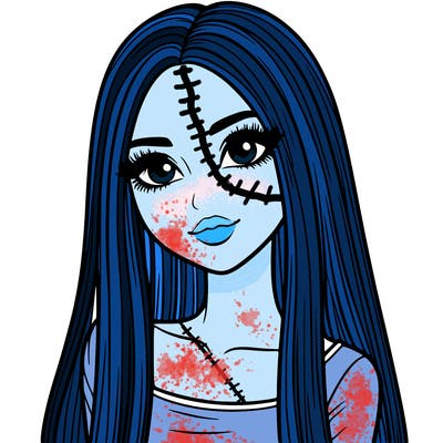 realistic girl with straight and long hair