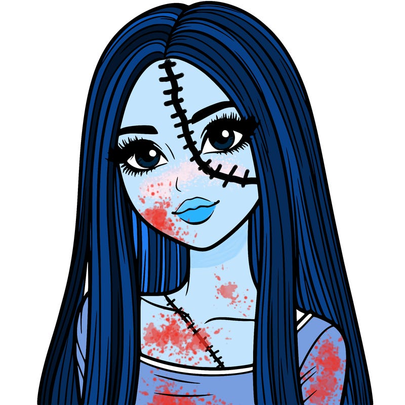 realistic girl with straight and long hair