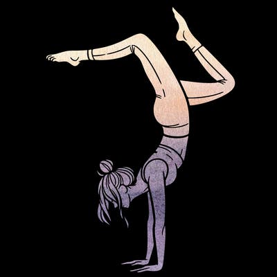 a woman doing a handstand