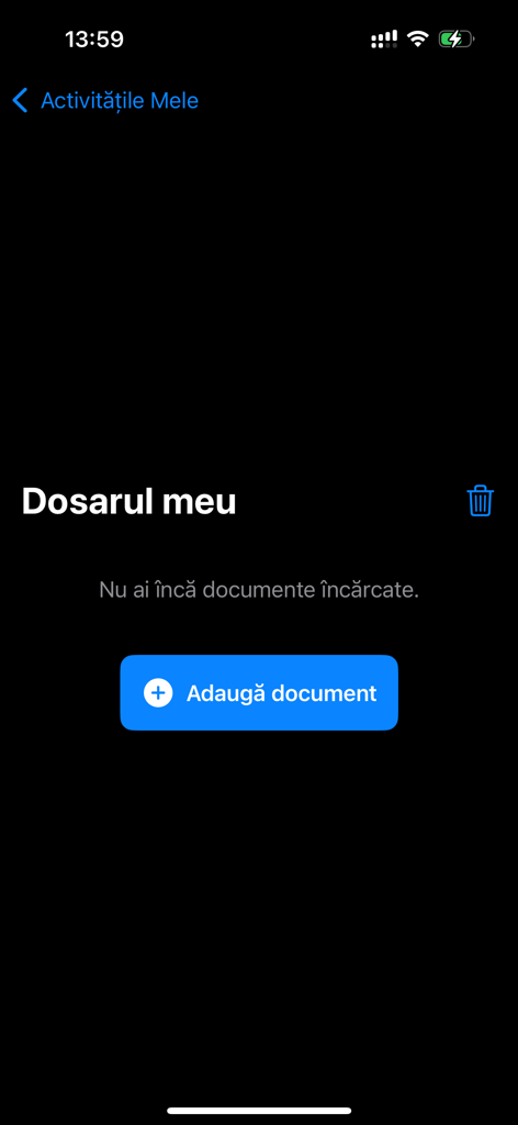 iMedico - iMedico app interface for personal medical file management with an add document button