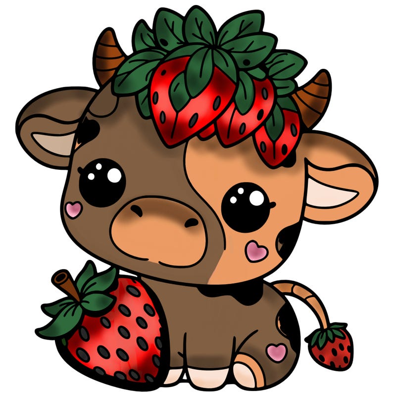 cute strawberry cow