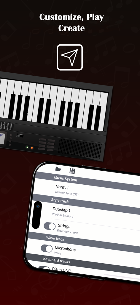 ORG 24: Your Music - Digitales Keyboard und Musikproduktions-Einstellungen in der ORG 24 App