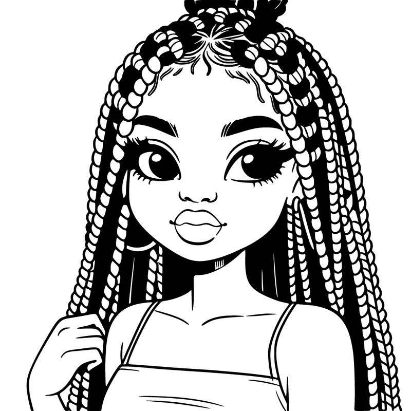 black girl with box braids