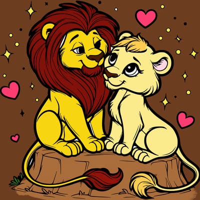 lion and lioness inlove