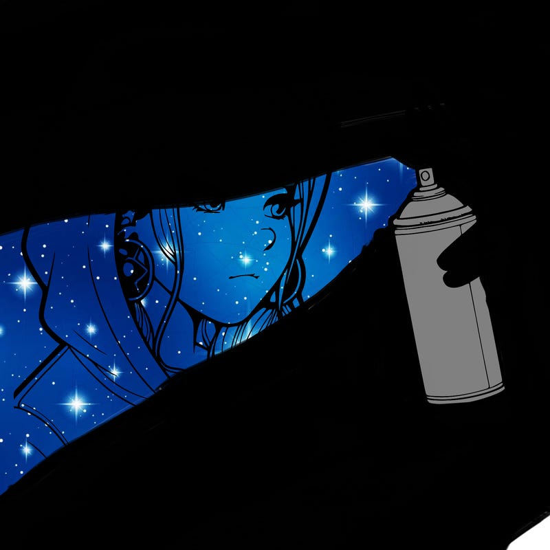 a realistic girl, spray painting