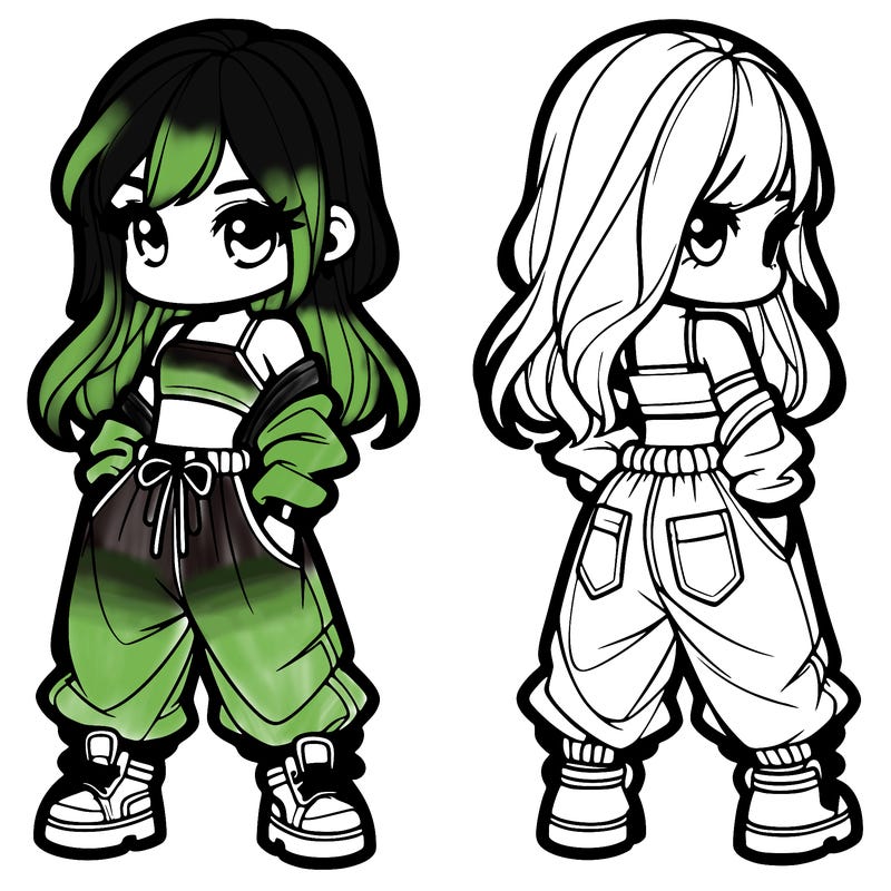 girl in crop top and baggy pants