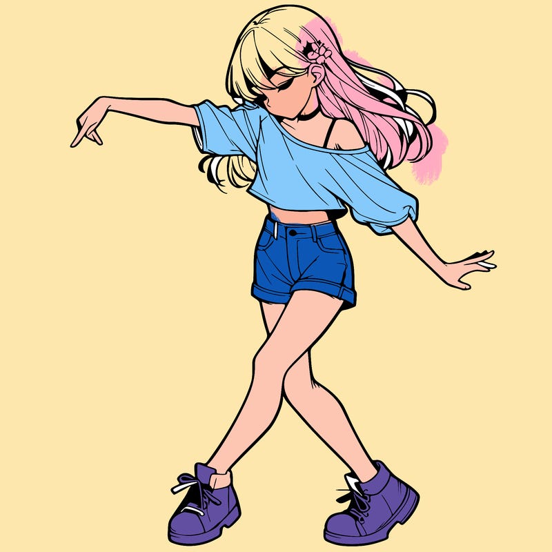 realistic girl danceing