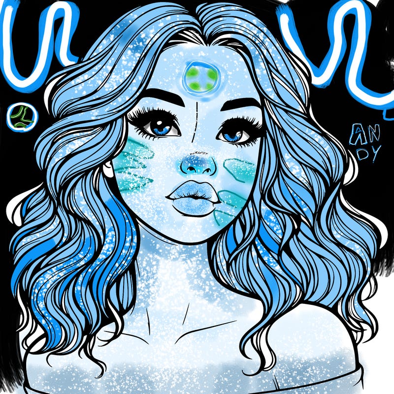 realistic girl with wavy hair and lips