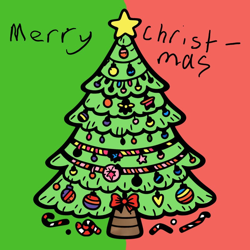 christmas tree with lots of details