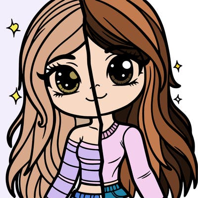 a girl half and half