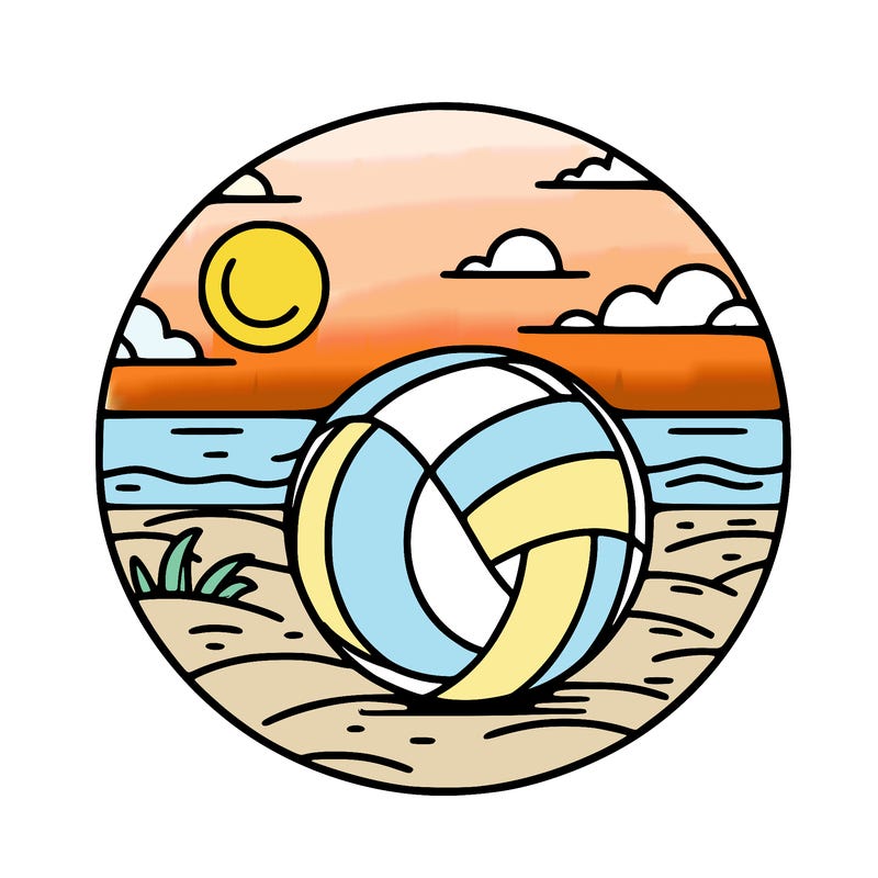 volleyball on a beach