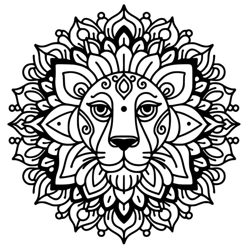mandala lion face