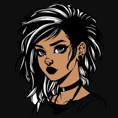 realistic punk style girl