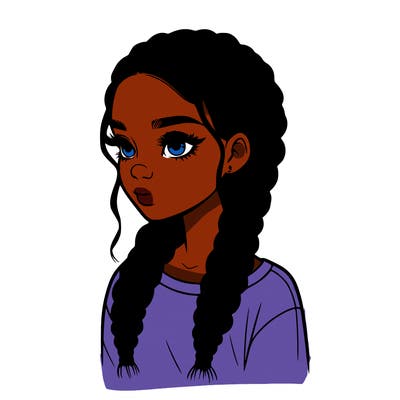 realistic girl with braids