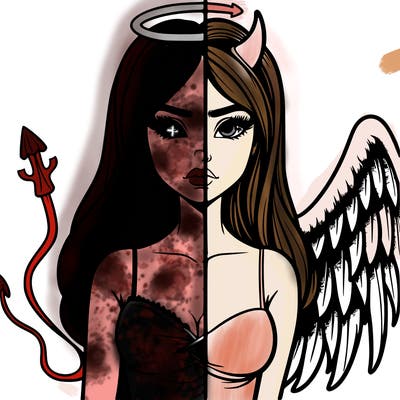 devil vs angel realistic girl