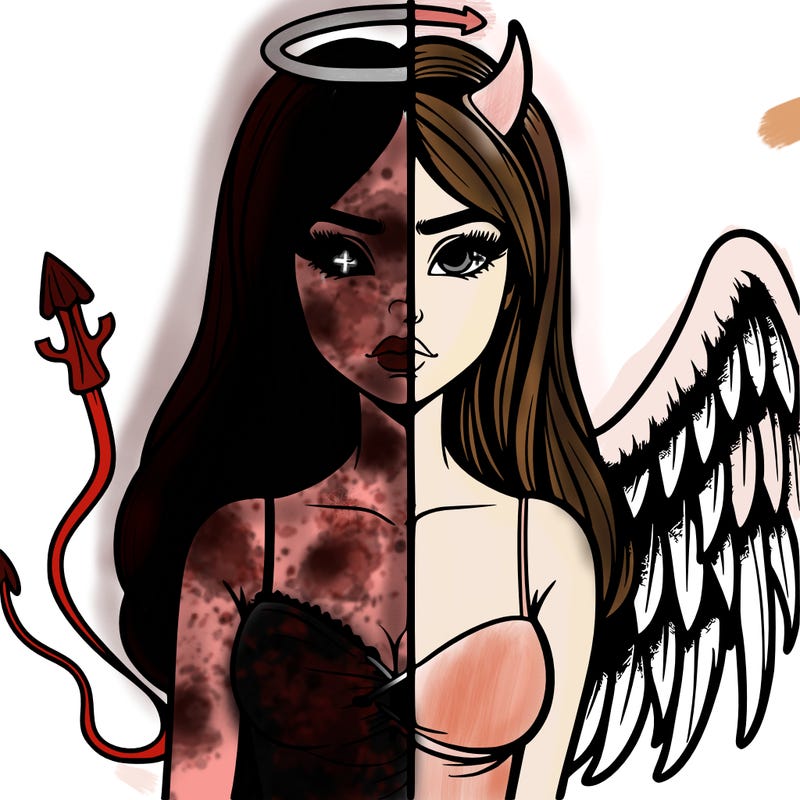 devil vs angel realistic girl