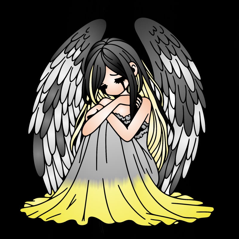 ethereal girl in grief, lonely and heartbroken