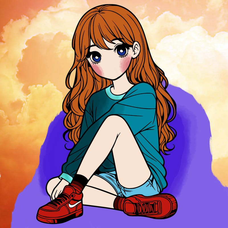 girl sitting realistic