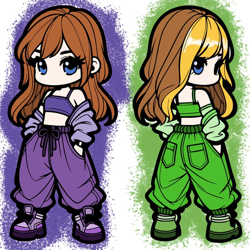 girl in crop top and baggy pants
