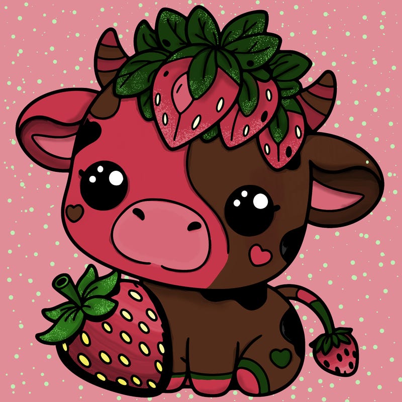cute strawberry cow